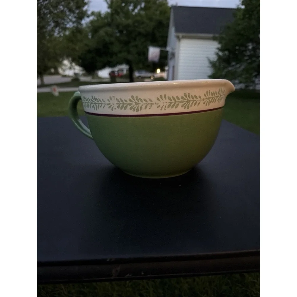 Pfaltzgraff Circle of Kindness Tipperary Bakers Batter Bowl Green VTG Pancakes